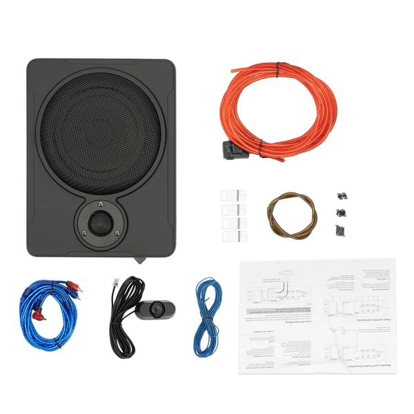 Bilsubwoofer & forstærkersæt - Subwoofer + digital forstærker - Justerbar bas og gain - Fuldbåndsudgang - Til bil/lastbil/SUV