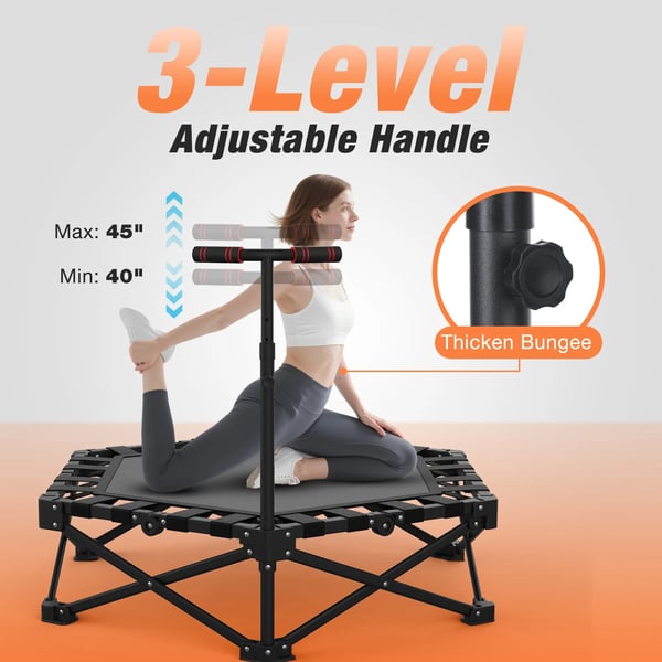 Trampolin - Fitness-minitrampolin - Ø 107 cm - Indendørs - Balancetræning - Træner hofter/baller - Til voksne og børn