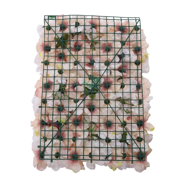 Blomstervæg med kunstige roser - Panelsæt - 6 stk - 60×40 cm pr. panel - Silkelignende stof & plast - Til bryllup, fest, fotoboks, hjem - Lyserød