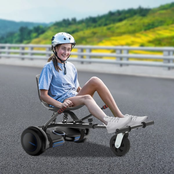 Hoverboard - Sæde - Justerbar Længde 70–95 cm - 100 kg Maks. Belastning - 360° Roterende Hjul - Til Børn & Voksne - Sort