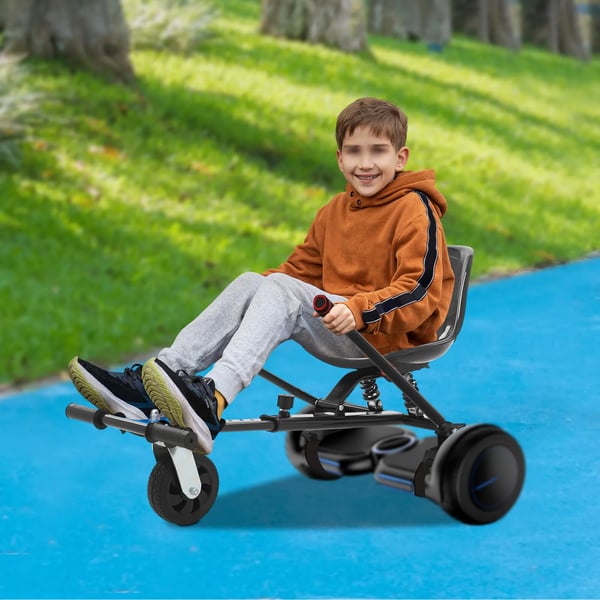 Hoverboard - Sæde - Justerbar Længde 70–95 cm - 100 kg Maks. Belastning - 360° Roterende Hjul - Til Børn & Voksne - Sort