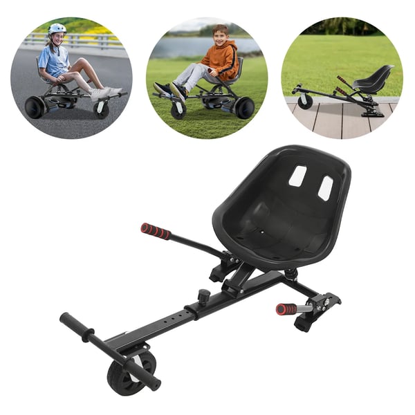 Hoverboard - Sæde - Justerbar Længde 70–95 cm - 100 kg Maks. Belastning - 360° Roterende Hjul - Til Børn & Voksne - Sort