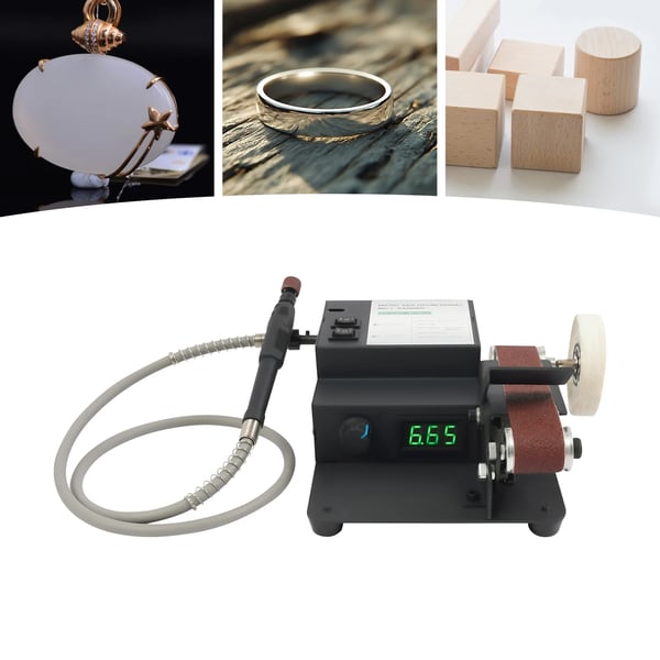 Mini bænkbåndsliber - Båndslibemaskine - 350 W Effekt - Dobbeltmotor - Netdrevet - 10 Slibebånd Inkl. - Til Knivslibning - Træ & Metal - Sort