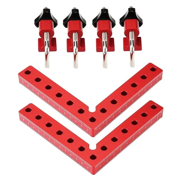 Vinkelklemme - 90° L-form hjørneklemme - Aluminiumlegering - Retvinklet positionering - Træbearbejdning - Kombinationssæt