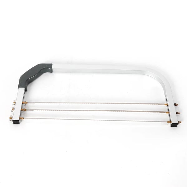 Kagebundsdeler - Kageskærer - Bredde 53 cm - Tre Savtakkede Tråde - Justerbar Højde - Rustfrit Stål