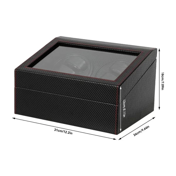 Watch Winder - 4+6 Pladser - Automatisk - Til Automatiske Ure - MDF + PU + Metal - AC 100–240V - Sort
