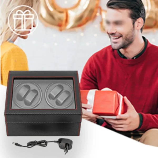 Watch Winder - 4+6 Pladser - Automatisk - Til Automatiske Ure - MDF + PU + Metal - AC 100–240V - Sort