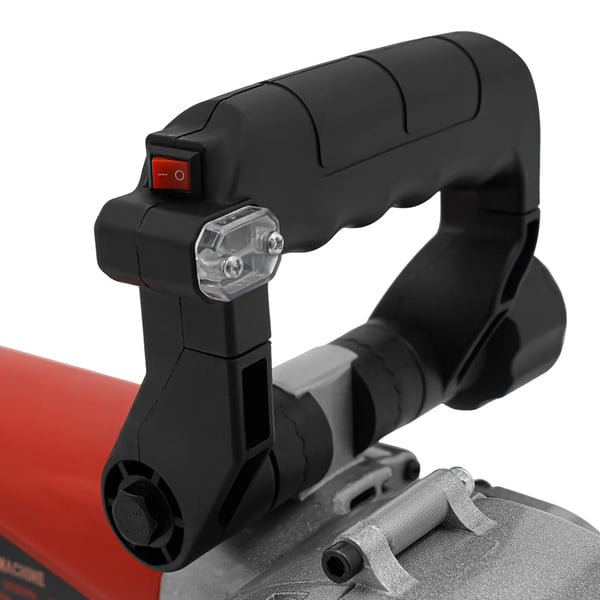 Vægfræser/Rilleskærer - Murfræser - 2800 W - 125 mm klinge - 7000 o/min - Rilledybde 36 mm - 5 diamantklinger - 220 V EU-stik - Sort/Rød