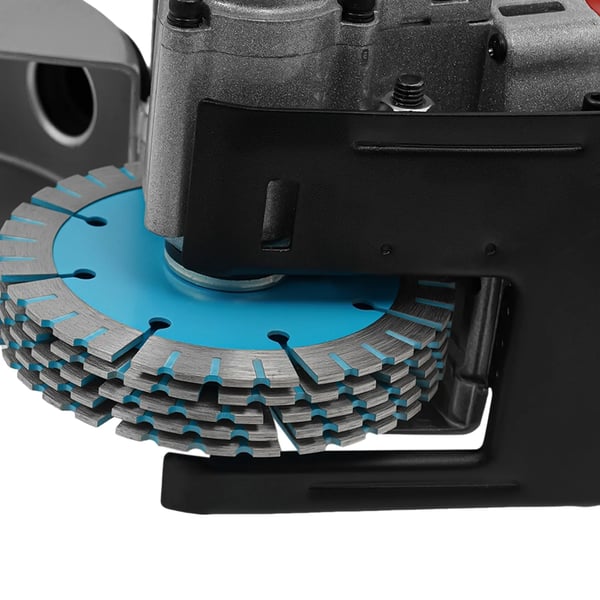 Vægfræser/Rilleskærer - Murfræser - 2800 W - 125 mm klinge - 7000 o/min - Rilledybde 36 mm - 5 diamantklinger - 220 V EU-stik - Sort/Rød