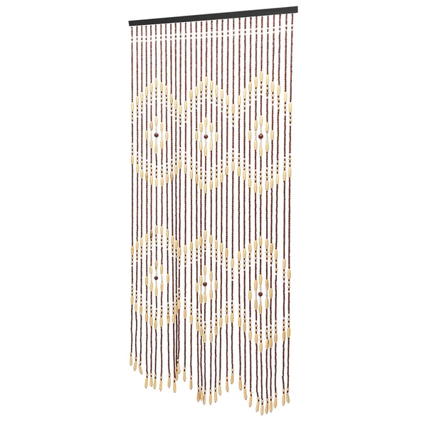 Boho boheemi helmiverho ovelle - Oviverho - Bambumainen ilme - Huoneenjakaja - 90×175 cm - Ruskea