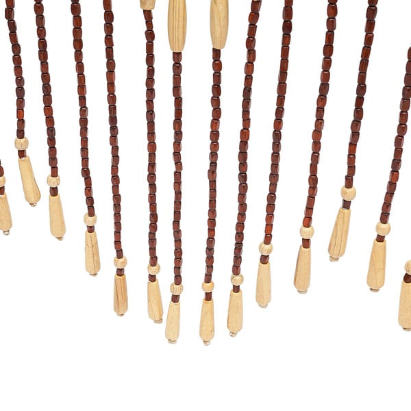 Boho boheme perlegardin til dør - Dørgardin - Bambus-look - Rumdeler - 90×175 cm - Brun