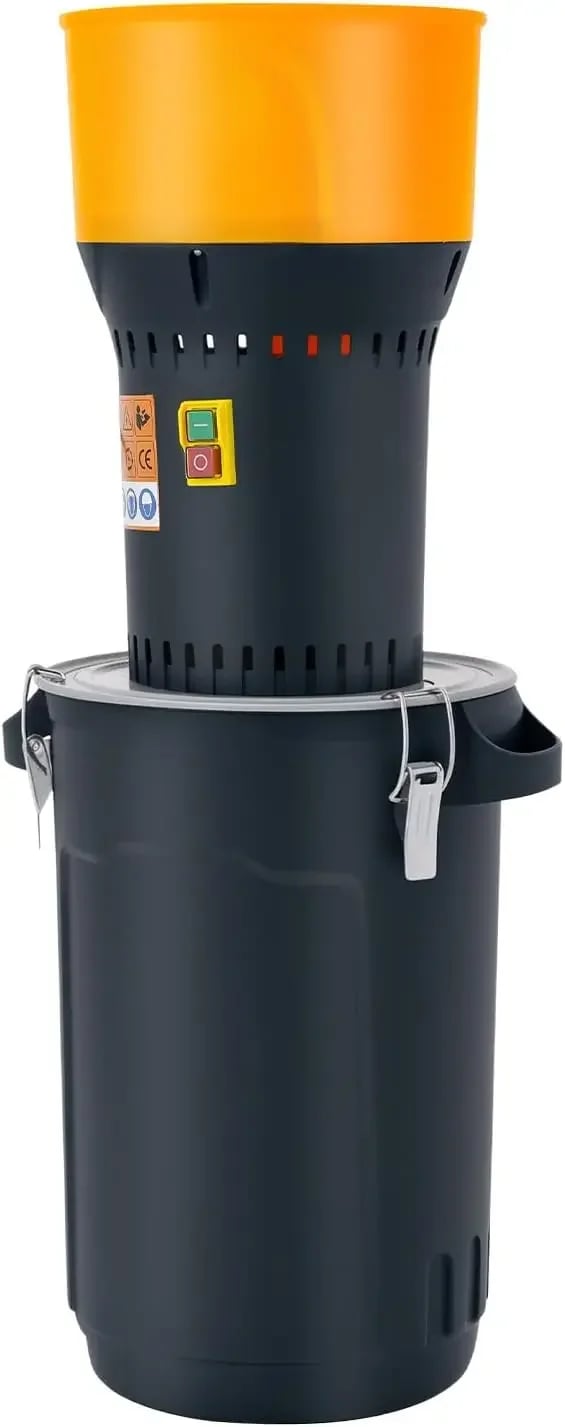 Elektrisk Spannmålskvarn - Foderkross och Kvarn - 5 Siktar - 25 L Hink - För Vete, Korn, Majs, Havre - Svart