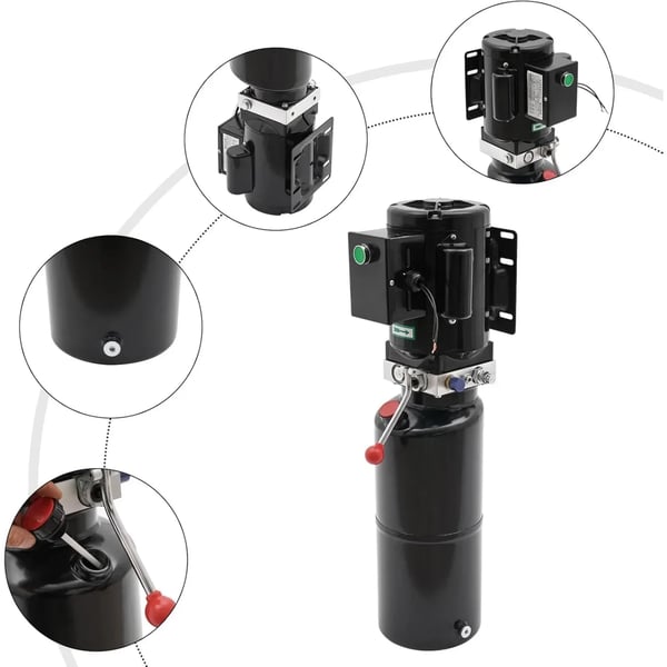 Hydraulipumppu - Sähköhydraulinen yksikkö - Jännite 220 V 50 Hz - Kierrosluku 2850 r/min - Kippiautoon - Säiliö 10 l