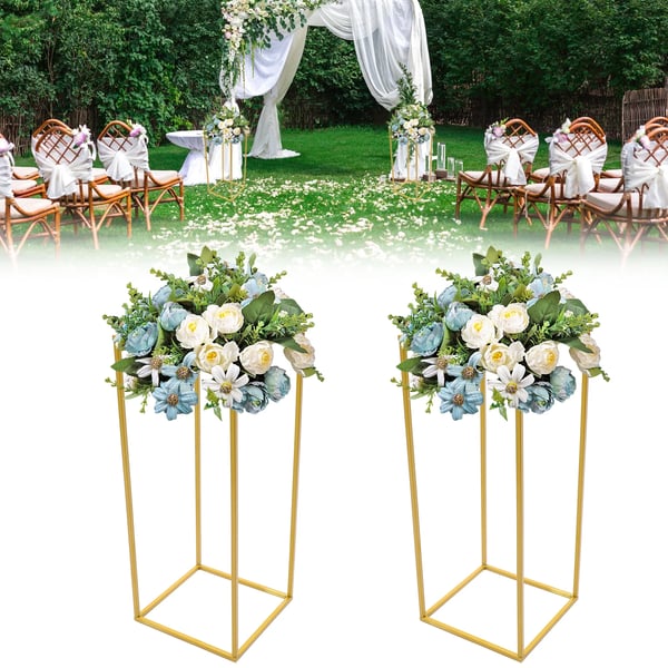 Blomsterstativ - Set om 2 - 25×25×60 cm - Stabil Fyrkantig Bas - Hög Bärförmåga - Återanvändbara - För Bröllop & Fester