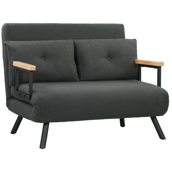 Vardagsrumssoffa - Bäddsoffa - Modern minimalistisk design - Träram - Klädsel i blandtyg - Khaki