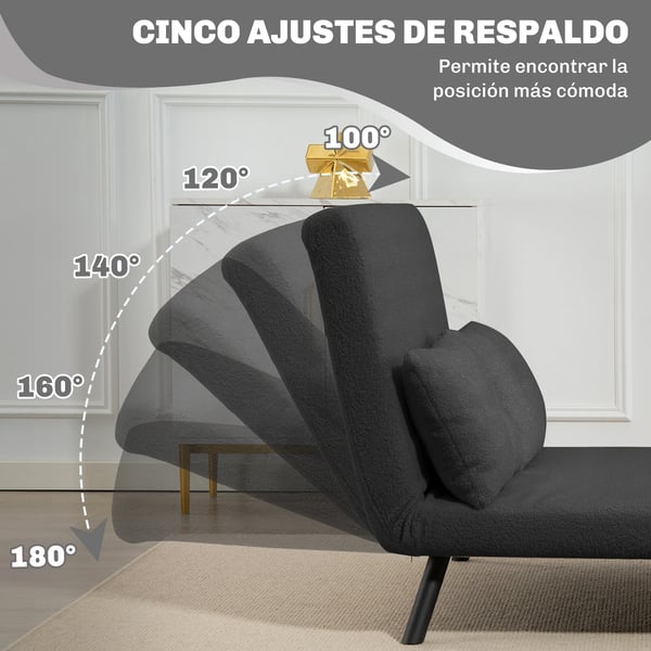 Vardagsrumssoffa - Bäddsoffa - Modern minimalistisk design - Träram - Klädsel i blandtyg - Khaki