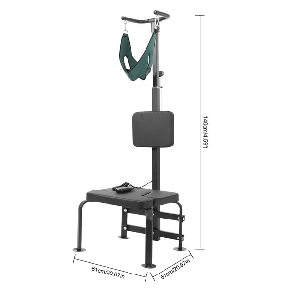 Nakkestrækker / Nakketraktionsapparat - Fritstående - Hydraulisk løft - Højdejusterbar - Muskelafslapning - Sort