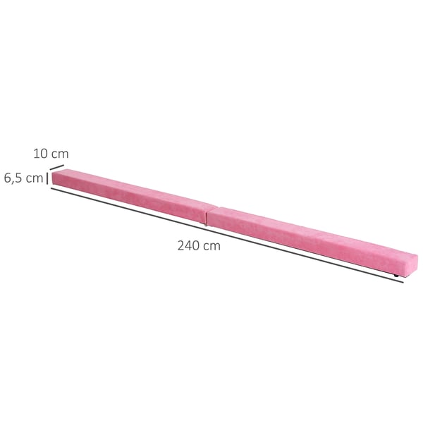 Gymnastik balansbom - Fällbar 210 cm - Hemmaträning - För barn & nybörjare - Artistisk gymnastik - Rosa