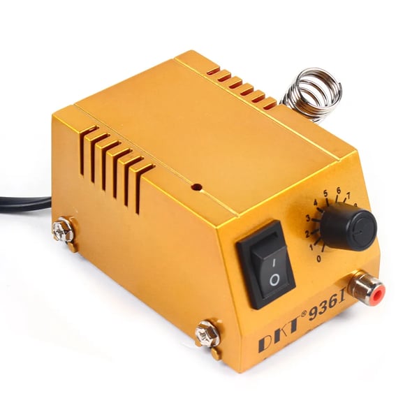 Mini loddekolbestation - 12V lavspænding - Justerbar 50–450°C - 10-trins temperaturkontrol - Til elektronik, telefon & PC-reparation - Guld