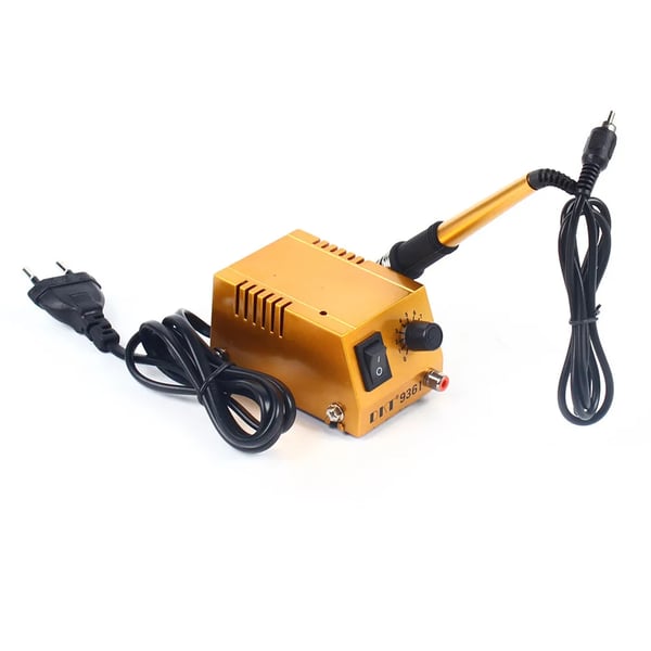 Mini loddekolbestation - 12V lavspænding - Justerbar 50–450°C - 10-trins temperaturkontrol - Til elektronik, telefon & PC-reparation - Guld
