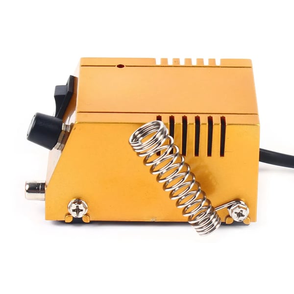 Mini loddekolbestation - 12V lavspænding - Justerbar 50–450°C - 10-trins temperaturkontrol - Til elektronik, telefon & PC-reparation - Guld