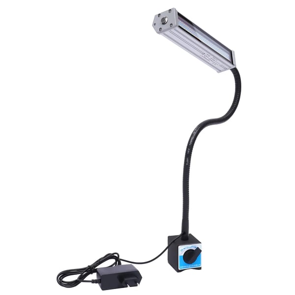 LED konevalo - CNC työvalo - Magneettijalka - Joustava varsi - Vedenpitävä - 10 W - 220 V DC - Pyörökytkin - Musta