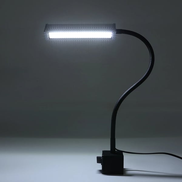 LED maskinlampe - CNC arbejdslampe - Magnetfod - Fleksibel arm - Vandtæt - 10 W - 220 V DC - Drejeknap - Sort
