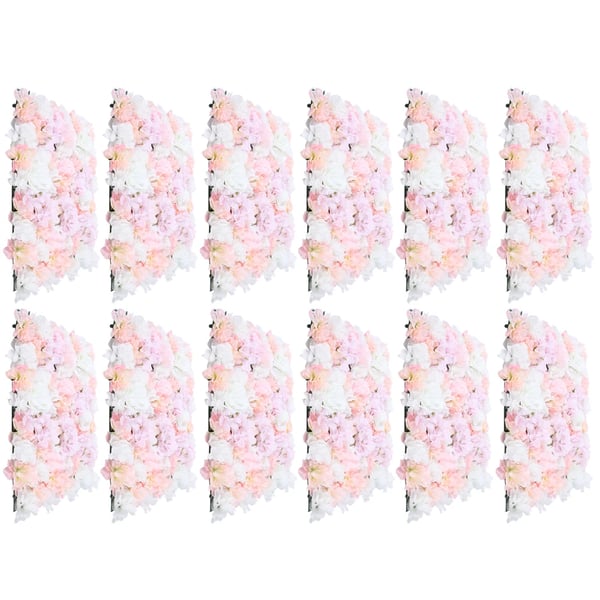 Kunstig blomstervæg - Paneler - 12-pak - Silke - Nålehuls-låsning - Indendørs - Bryllup & Festpynt - Blå