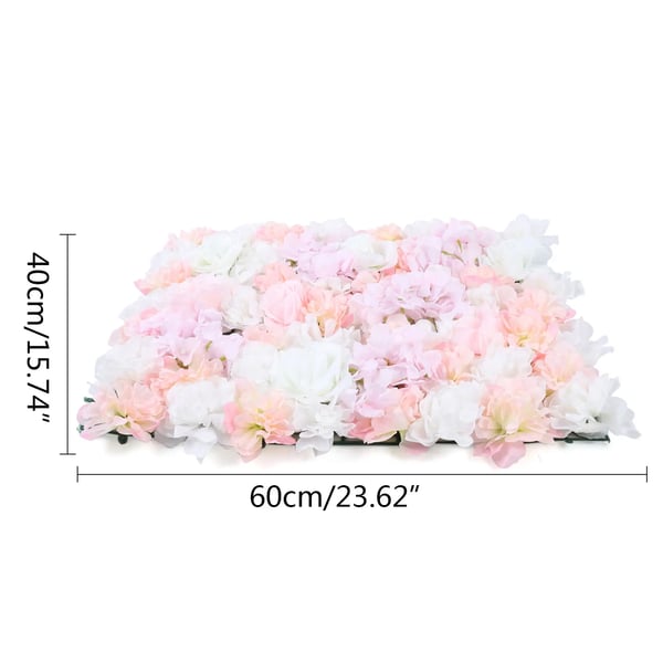 Kunstig blomstervæg - Paneler - 12-pak - Silke - Nålehuls-låsning - Indendørs - Bryllup & Festpynt - Blå