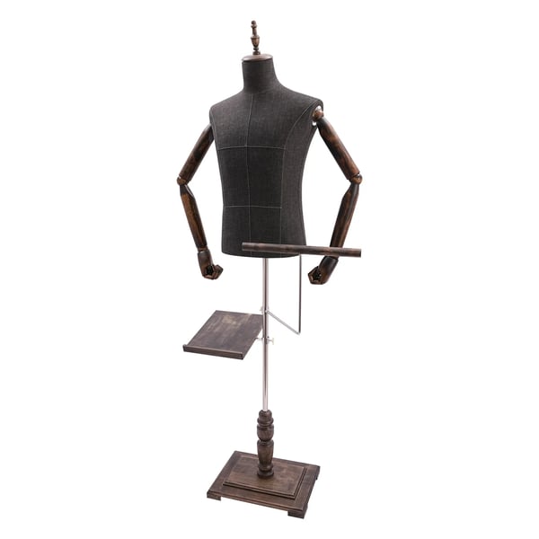Herre mannequin - Helkrops udstillingsdukke - Med arme - Buksestang & skostativ - Plast - Til butik & udstillingsvindue