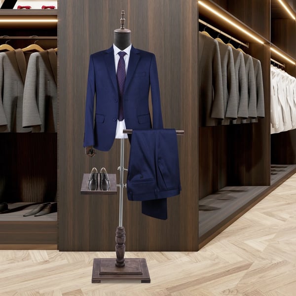 Herre mannequin - Helkrops udstillingsdukke - Med arme - Buksestang & skostativ - Plast - Til butik & udstillingsvindue