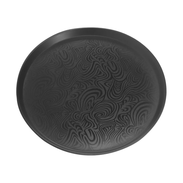 Serverings-/Tjenerbakker - Runde plastbakker - Sæt med 8 - 40 cm diameter - Til restaurant & café - Håndvask - Sort