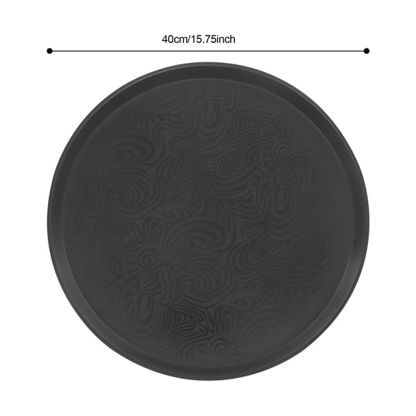 Serverings-/Tjenerbakker - Runde plastbakker - Sæt med 8 - 40 cm diameter - Til restaurant & café - Håndvask - Sort