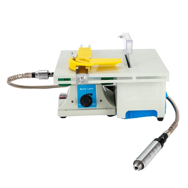 Mini bordcirkelsåg - 750W bänkslip & polermaskin - Flexaxel - Slipning/polering/buffning - För smycken & trä - AC-nät - CE - Ljusgrön