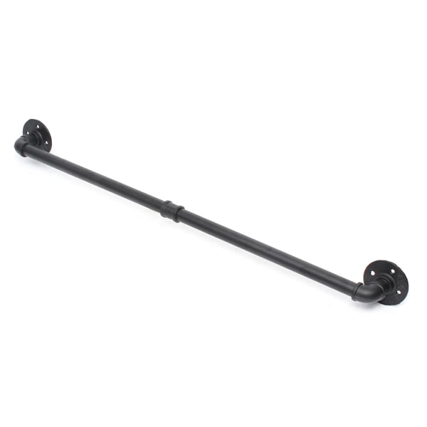 Industriel rør håndklædestang - Vægmonteret håndklædeholder - Jern - Enkel stang - Bæreevne 30 kg - Rørdiameter 2,5 cm - Glat overflade