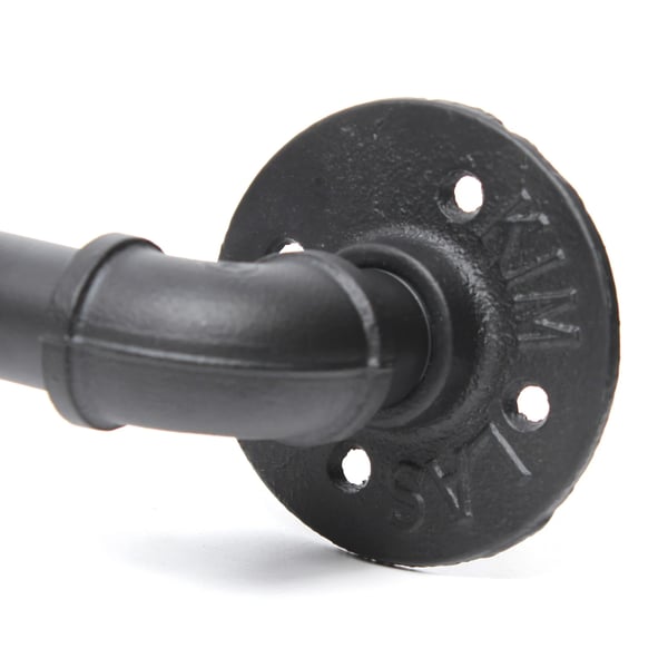 Industriel rør håndklædestang - Vægmonteret håndklædeholder - Jern - Enkel stang - Bæreevne 30 kg - Rørdiameter 2,5 cm - Glat overflade