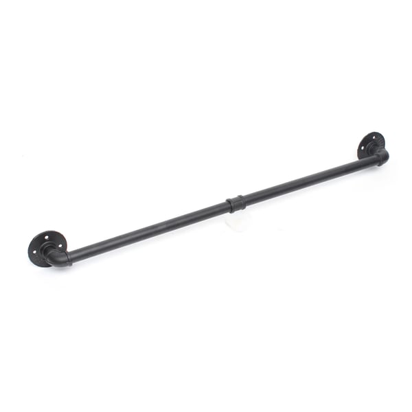 Industriel rør håndklædestang - Vægmonteret håndklædeholder - Jern - Enkel stang - Bæreevne 30 kg - Rørdiameter 2,5 cm - Glat overflade