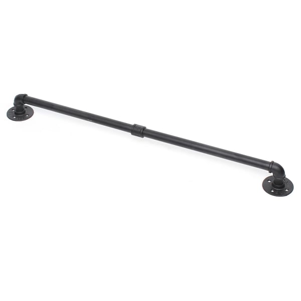 Industriel rør håndklædestang - Vægmonteret håndklædeholder - Jern - Enkel stang - Bæreevne 30 kg - Rørdiameter 2,5 cm - Glat overflade