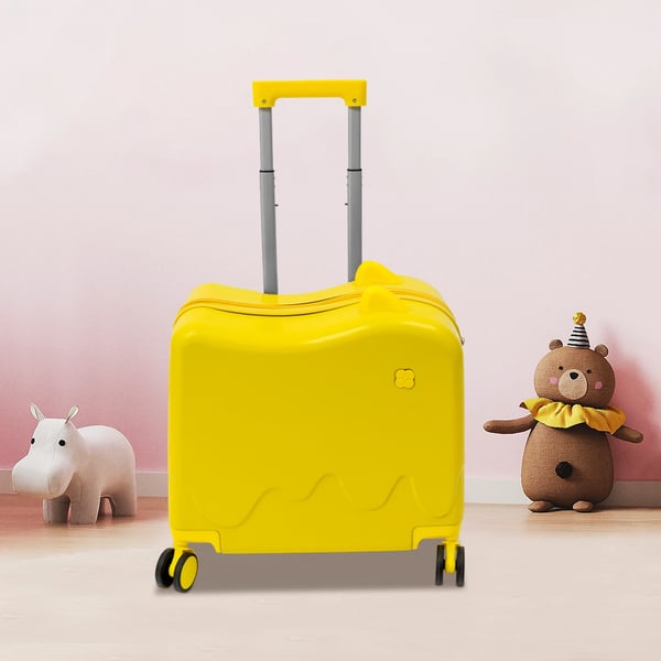 Børnekuffert - Ride-on 46 cm - ABS - Hjul - Lås - Til 4–6 år - Gul