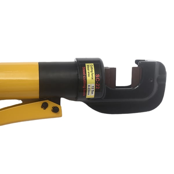 Hydraulisk armeringsjernsklipper - HY-22 - Kapacitet 4–22 mm - Håndholdt - Bærbar - Med Kuffert - Professionel - Gul