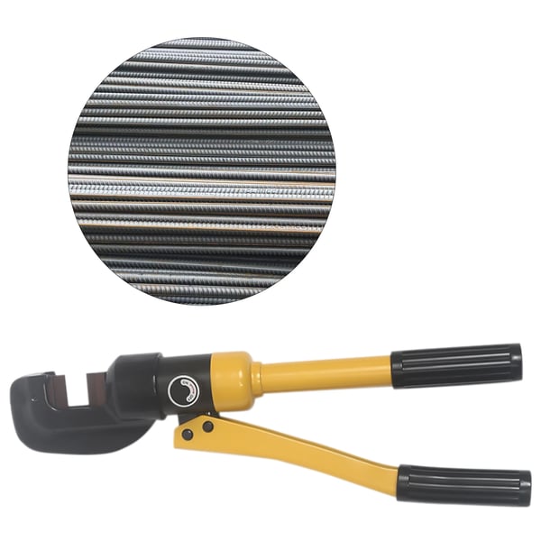 Hydraulisk armeringsjernsklipper - HY-22 - Kapacitet 4–22 mm - Håndholdt - Bærbar - Med Kuffert - Professionel - Gul