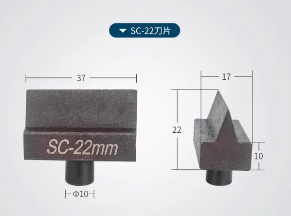 Hydraulisk armeringsjernsklipper - HY-22 - Kapacitet 4–22 mm - Håndholdt - Bærbar - Med Kuffert - Professionel - Gul