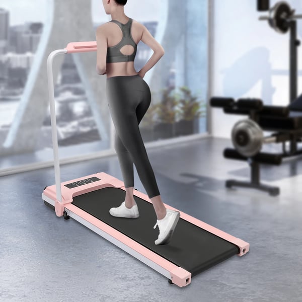 Sammenklappeligt løbebånd - Elektrisk løbebånd - 2,0 HP Støjsvag Motor - LED-display - Til Hjem og Kontor - Bælte 80–120 cm x 30–50 cm - Pink