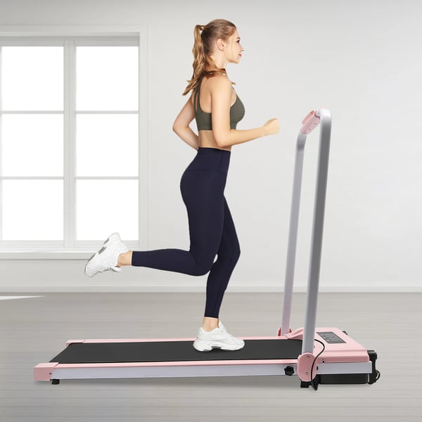 Sammenklappeligt løbebånd - Elektrisk løbebånd - 2,0 HP Støjsvag Motor - LED-display - Til Hjem og Kontor - Bælte 80–120 cm x 30–50 cm - Pink