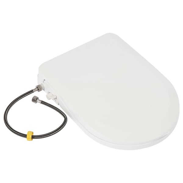 WC-istuinkansi bidellä - D-tyyppi - Kaksoissuuttimet - G 1/2 (1,27 cm) liitäntä - Irrotettava - EU-pistoke - Valkoinen