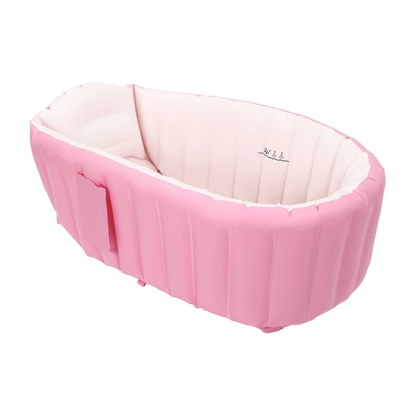 Oppusteligt babybadekar - PVC badekar - Sammenklappeligt - Med luftpumpe - 26×23×7,5 cm - 0–3 år - Ensfarvet