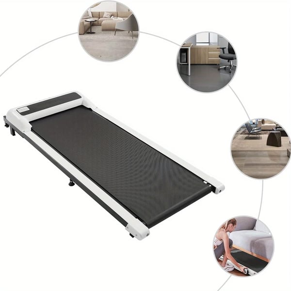Løbebånd & gåbånd - Elektrisk, foldbart til hjemmet - Display - Løbeflade 50–80 x 30–50 cm - Maks belastning 100 kg - Hvid