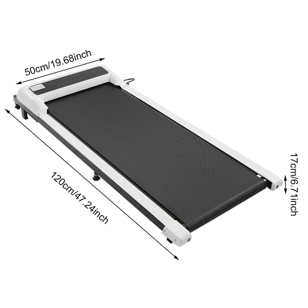 Løbebånd & gåbånd - Elektrisk, foldbart til hjemmet - Display - Løbeflade 50–80 x 30–50 cm - Maks belastning 100 kg - Hvid