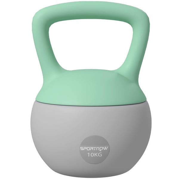 Kettlebell / Viktkula - 10–15 kg - Sandfylld - Halkfritt handtag - Styrketräning - Hemmaträning - Armar - Mintgrön