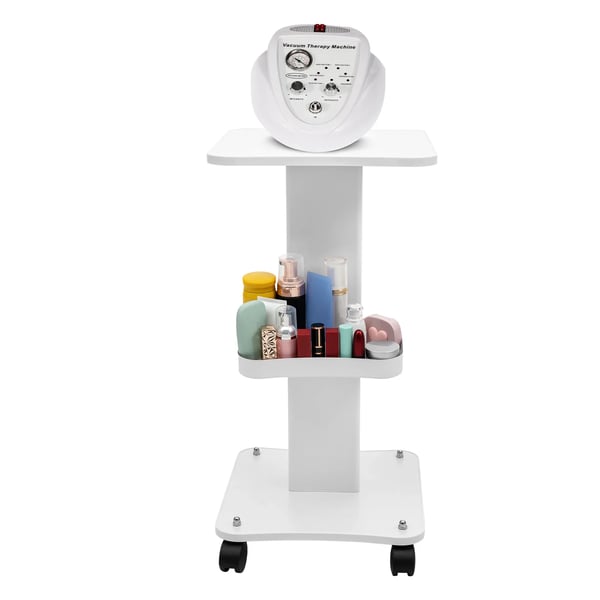 Kosmetikavagn - Instrumentvagn - 2 Hyllplan - Trä & ABS, Metallhyllor - Golvmodell - 38×35×69 cm - Vit